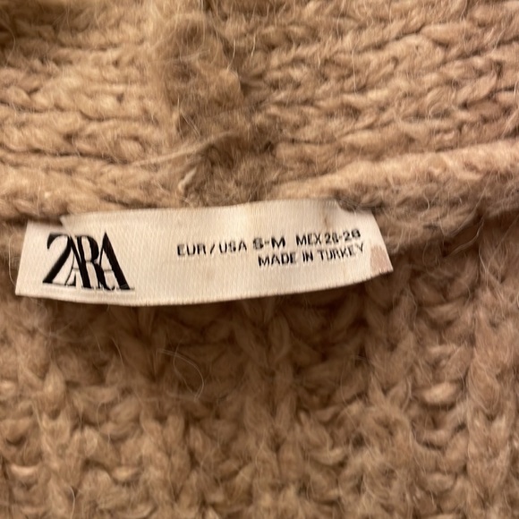 ZARA CHUNKY KNIT TORTOISE BUTTON CARDIGAN - Picture 2 of 3